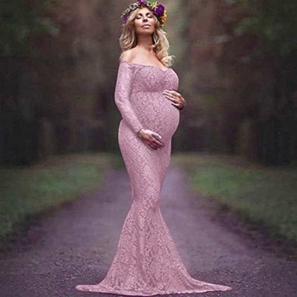 New, long sleeve maternity Maxi Photoshoot dress - Picture 5 of 8